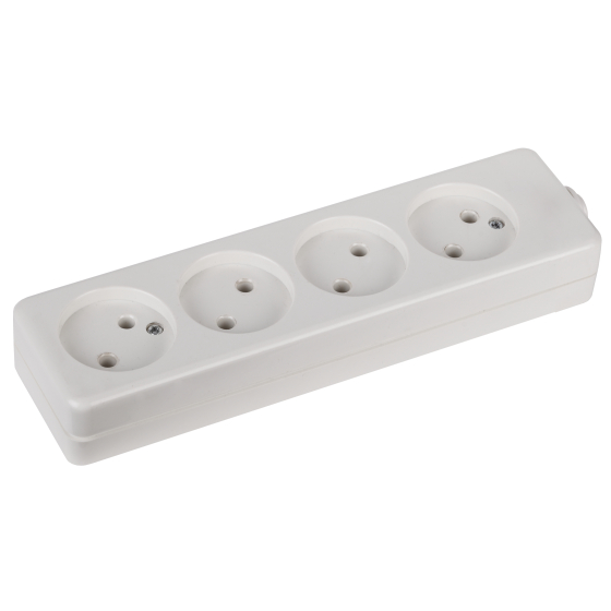Купить оптом недорого Колодка ЭРА K-4 4 розетки без зазeмления белая
