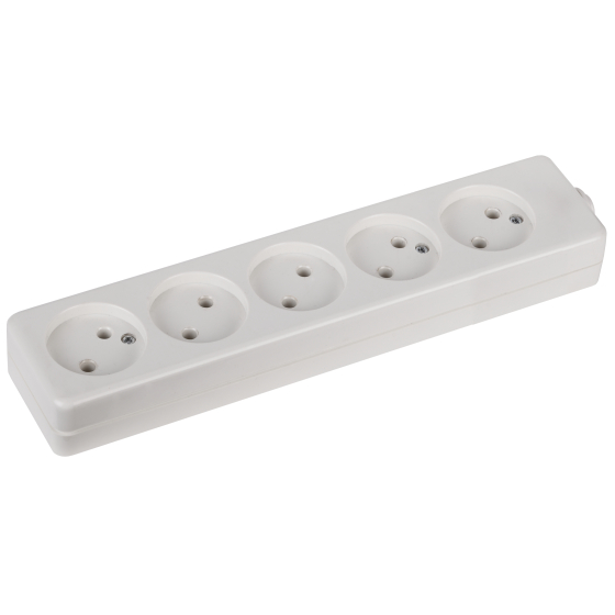 Купить оптом недорого Колодка ЭРА K-5 5 розеток без зазeмления белая