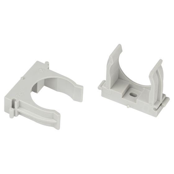 Купить оптом недорого Крепеж-клипса ЭРА CLIP-32-G-MP для трубы прямой монтаж серая d32мм 50шт