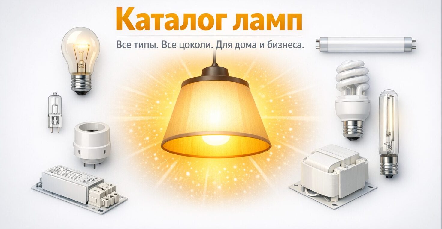 Разные типы ламп: лампа накаливания 