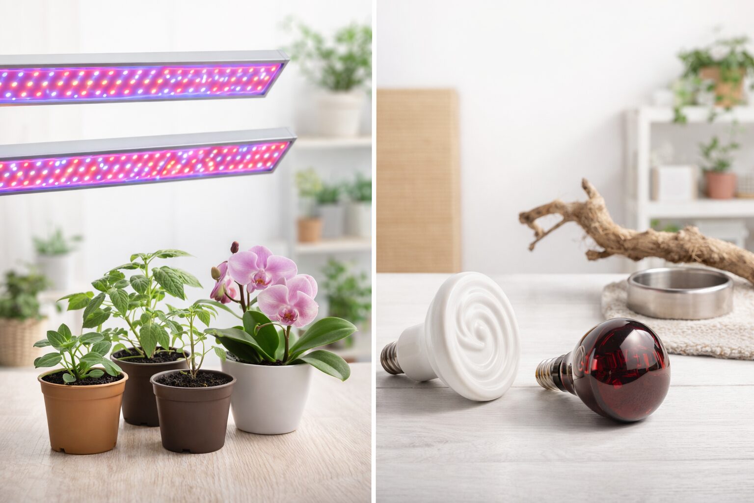 Фитолампа светодиодная для рассады и комнатных растений и инфракрасная керамическая лампа для обогрева животных в ассортименте ООО «ЭкоСветоСистемы»