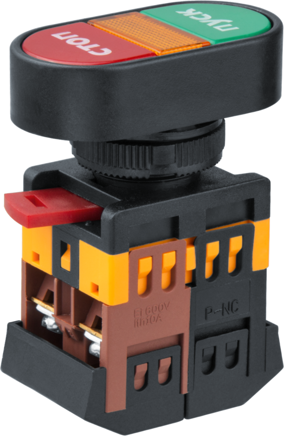 Кнопка Navigator 82 809 NBI-B-02 Пуск-Стоп d22мм 230В NO+NC купить в Минске